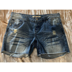 Wet Seal Vintage Junior Size 15 Low Rise Distressed Denim Shorts